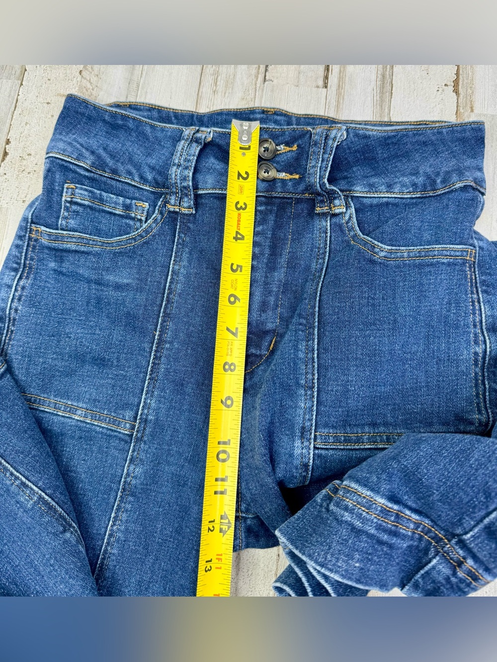 Mica Jeans Women's 29 (28x24) Dark Wash Blue Wide Leg Capri Stretch - Picture 7 of 11